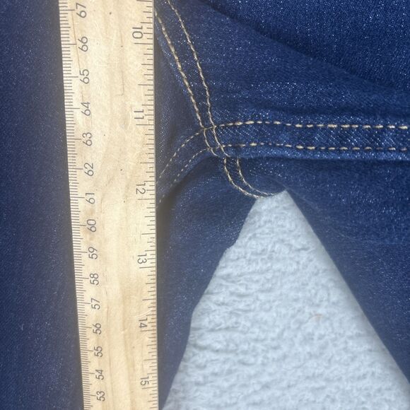 Old Navy WOW Wide Leg Jeans Womens 16 Tall Blue Dark Wash High Rise Stretch - Picture 5 of 7